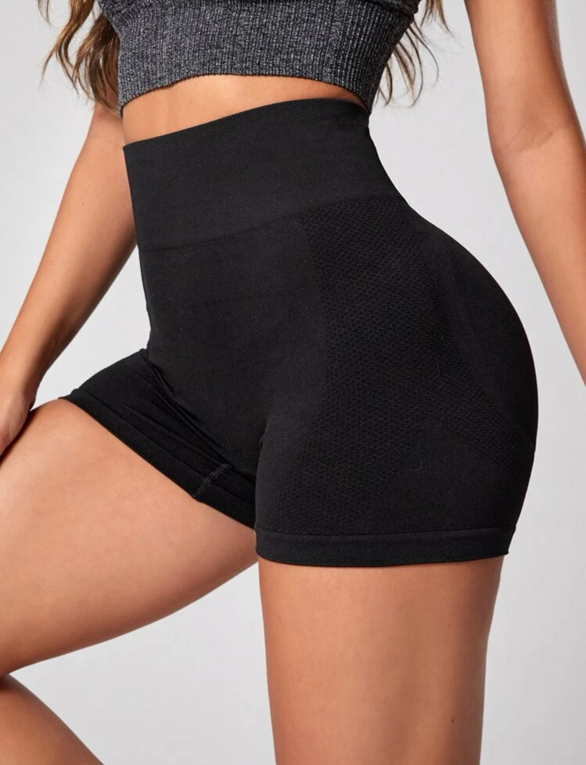 Black high waist store short